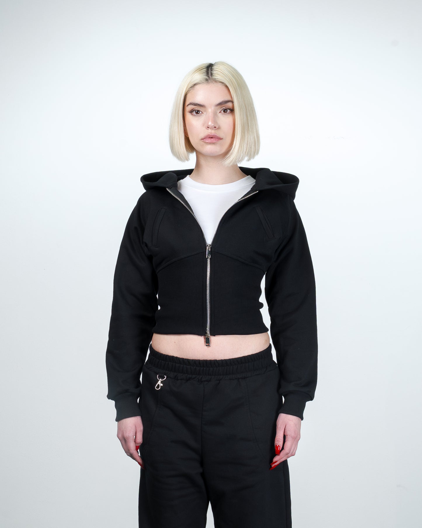 Black Zipper Hoodie